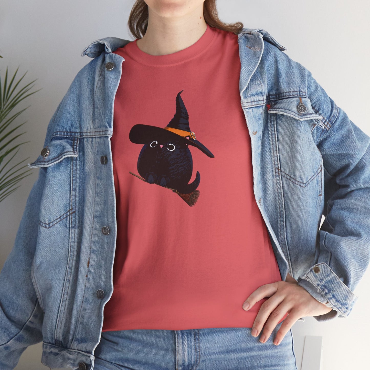 Halloween Kitty on a broom! - WhimsyInkWear