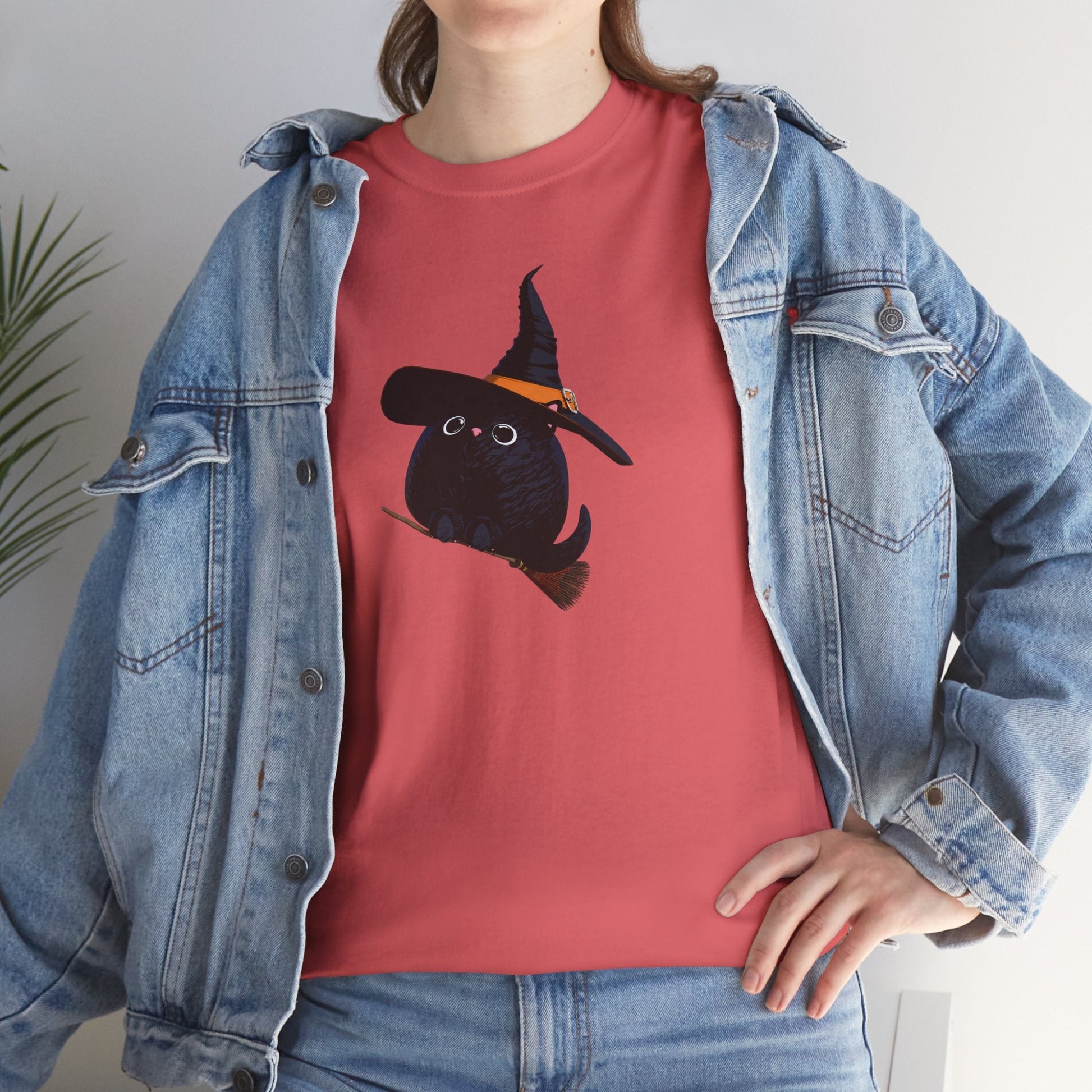 Halloween Kitty on a broom! - WhimsyInkWear