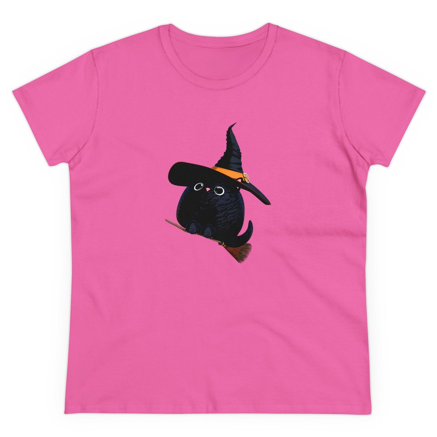Halloween Kitty on a broom! - WhimsyInkWear