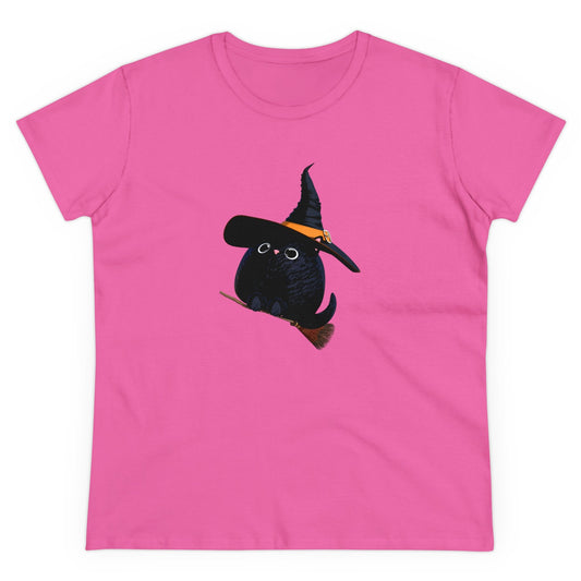 Halloween Kitty on a broom! - WhimsyInkWear