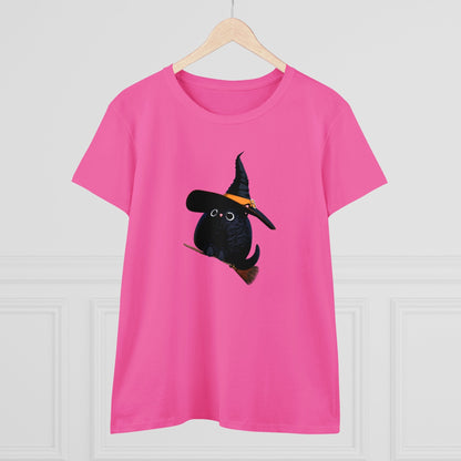 Halloween Kitty on a broom! - WhimsyInkWear