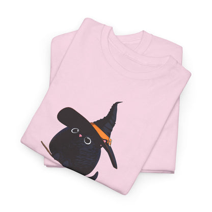 Halloween Kitty on a broom! - WhimsyInkWear