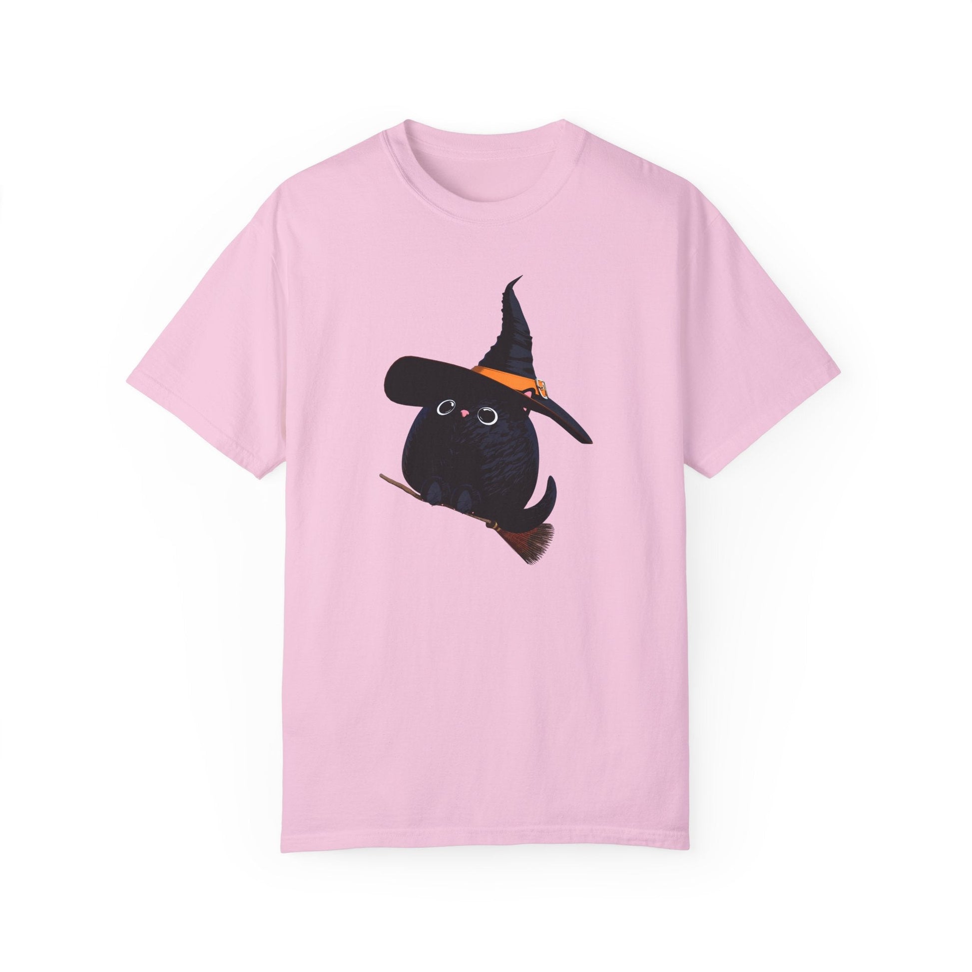 Halloween Kitty on a broom! - WhimsyInkWear