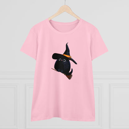 Halloween Kitty on a broom! - WhimsyInkWear