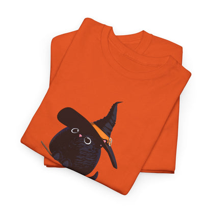 Halloween Kitty on a broom! - WhimsyInkWear