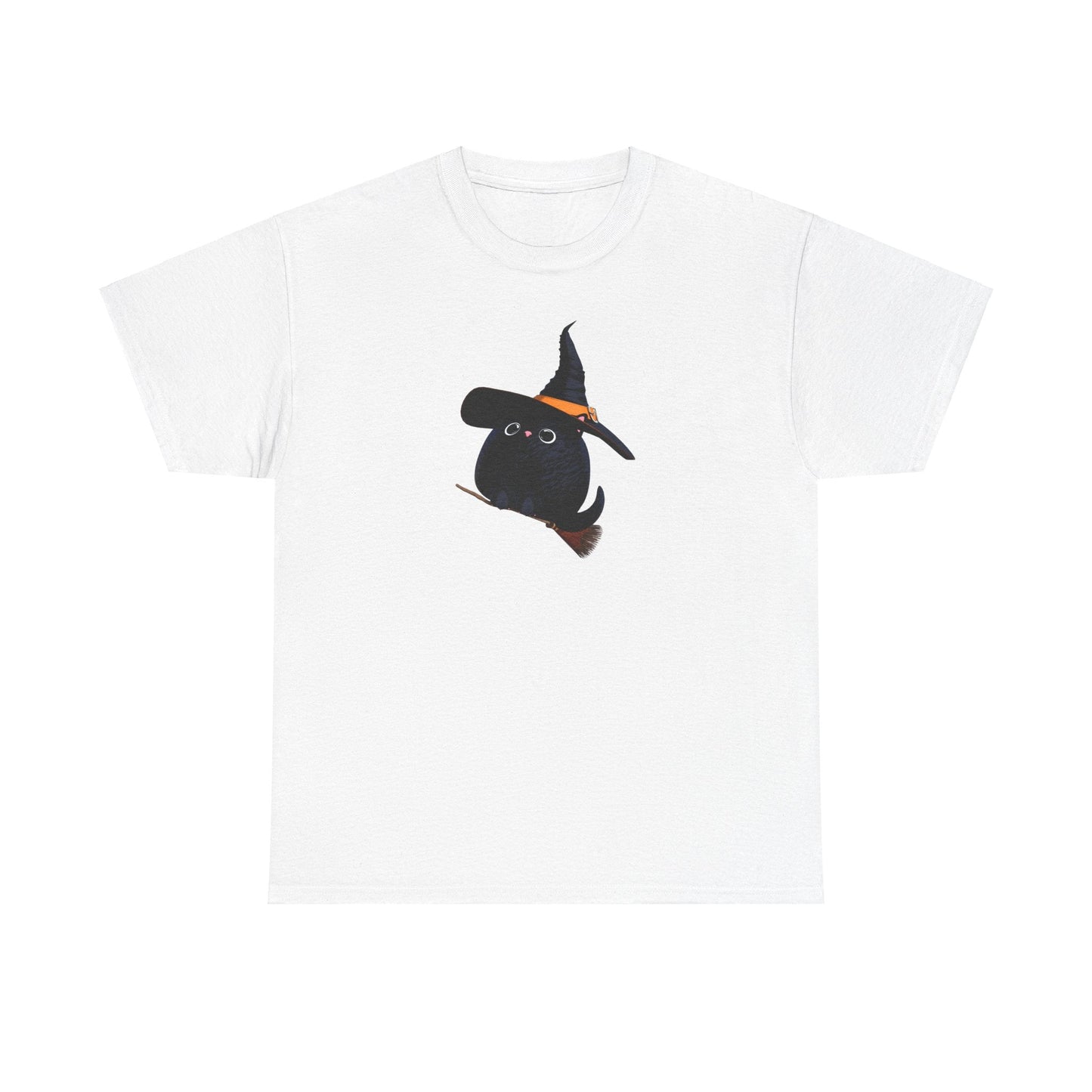 Halloween Kitty on a broom! - WhimsyInkWear