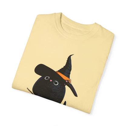 Halloween Kitty on a broom! - WhimsyInkWear