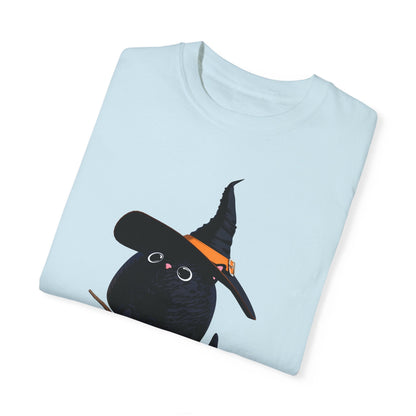 Halloween Kitty on a broom! - WhimsyInkWear
