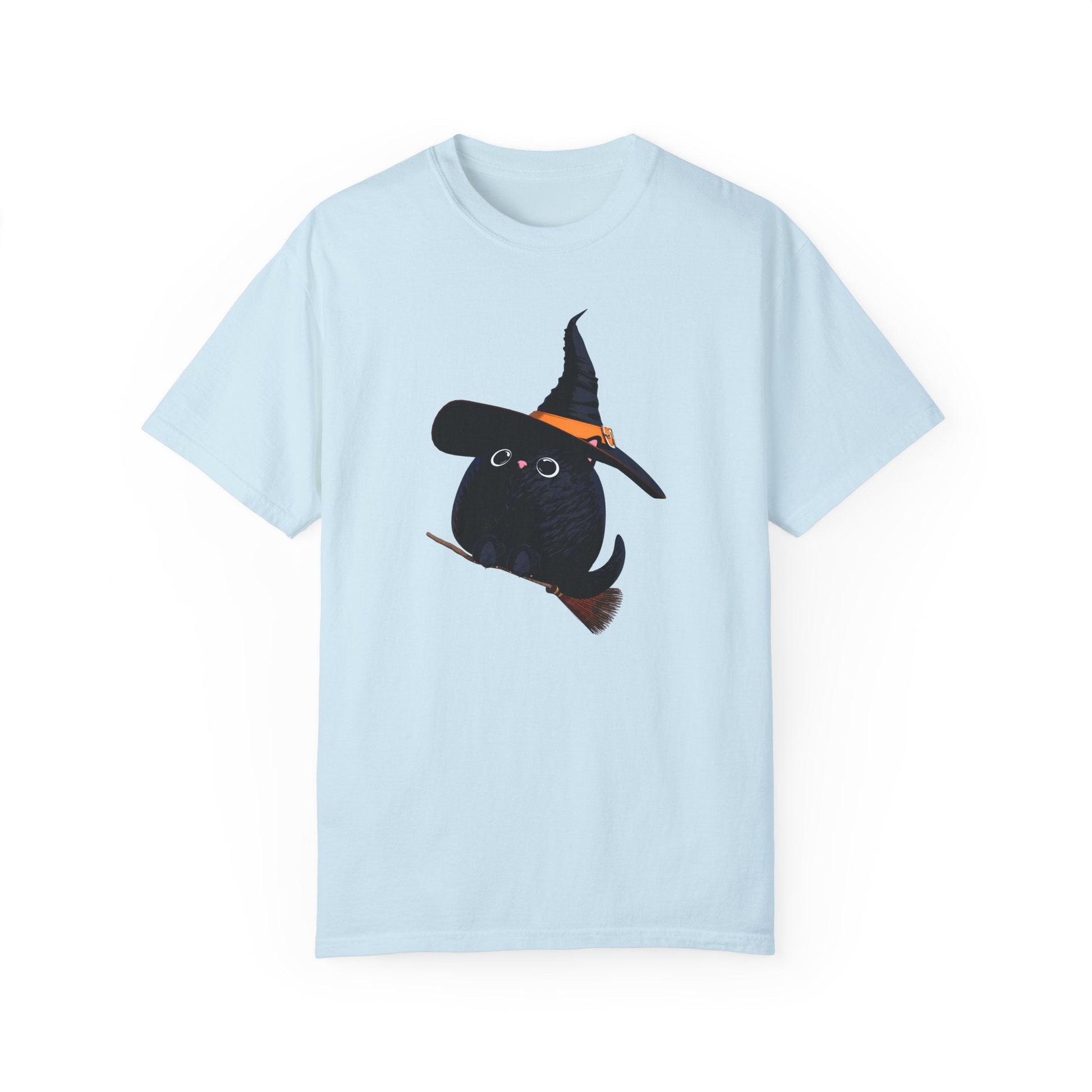 Halloween Kitty on a broom! - WhimsyInkWear