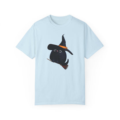 Halloween Kitty on a broom! - WhimsyInkWear