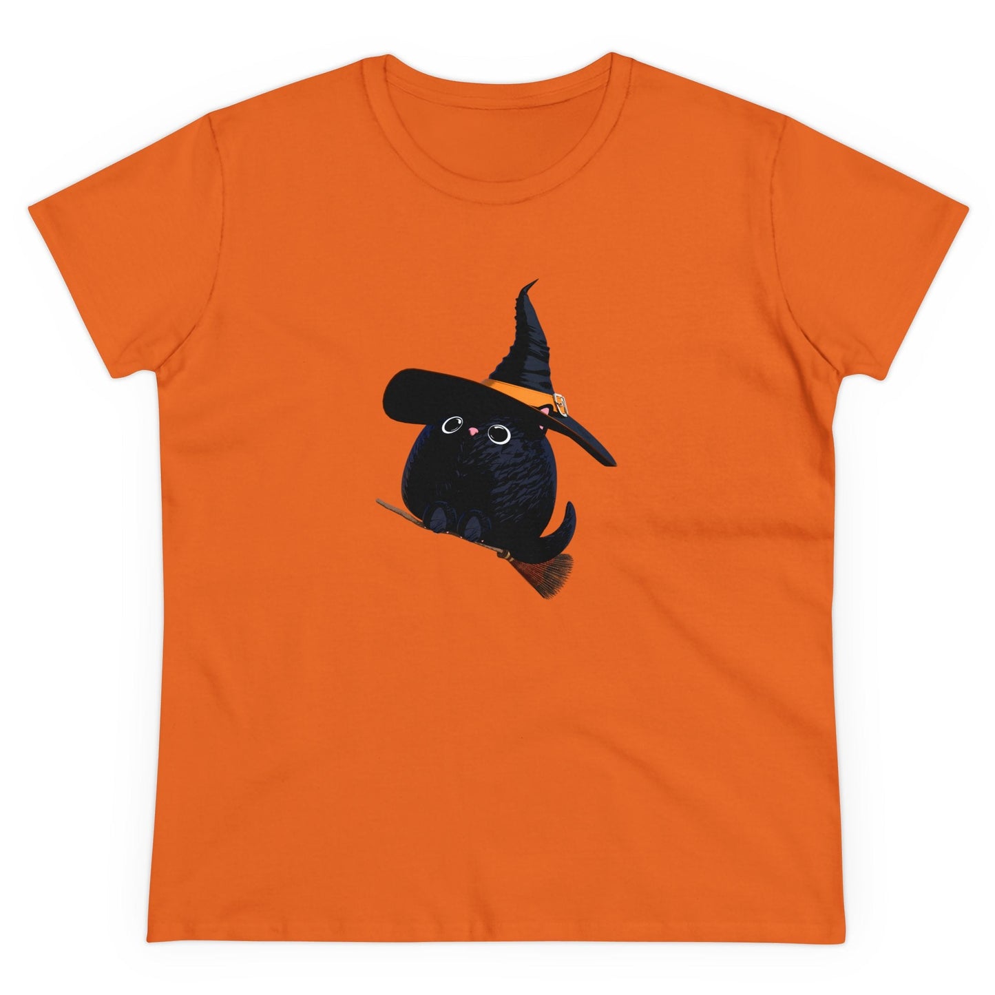 Halloween Kitty on a broom! - WhimsyInkWear
