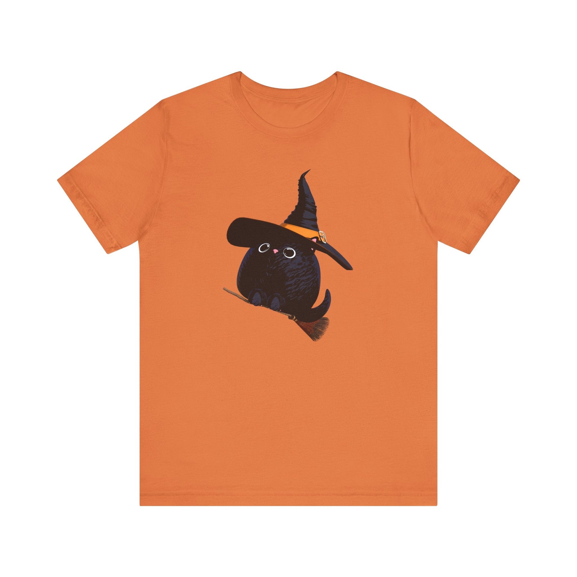 Halloween Kitty on a broom! - WhimsyInkWear