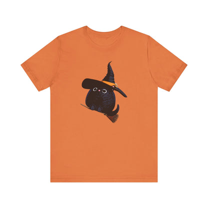 Halloween Kitty on a broom! - WhimsyInkWear