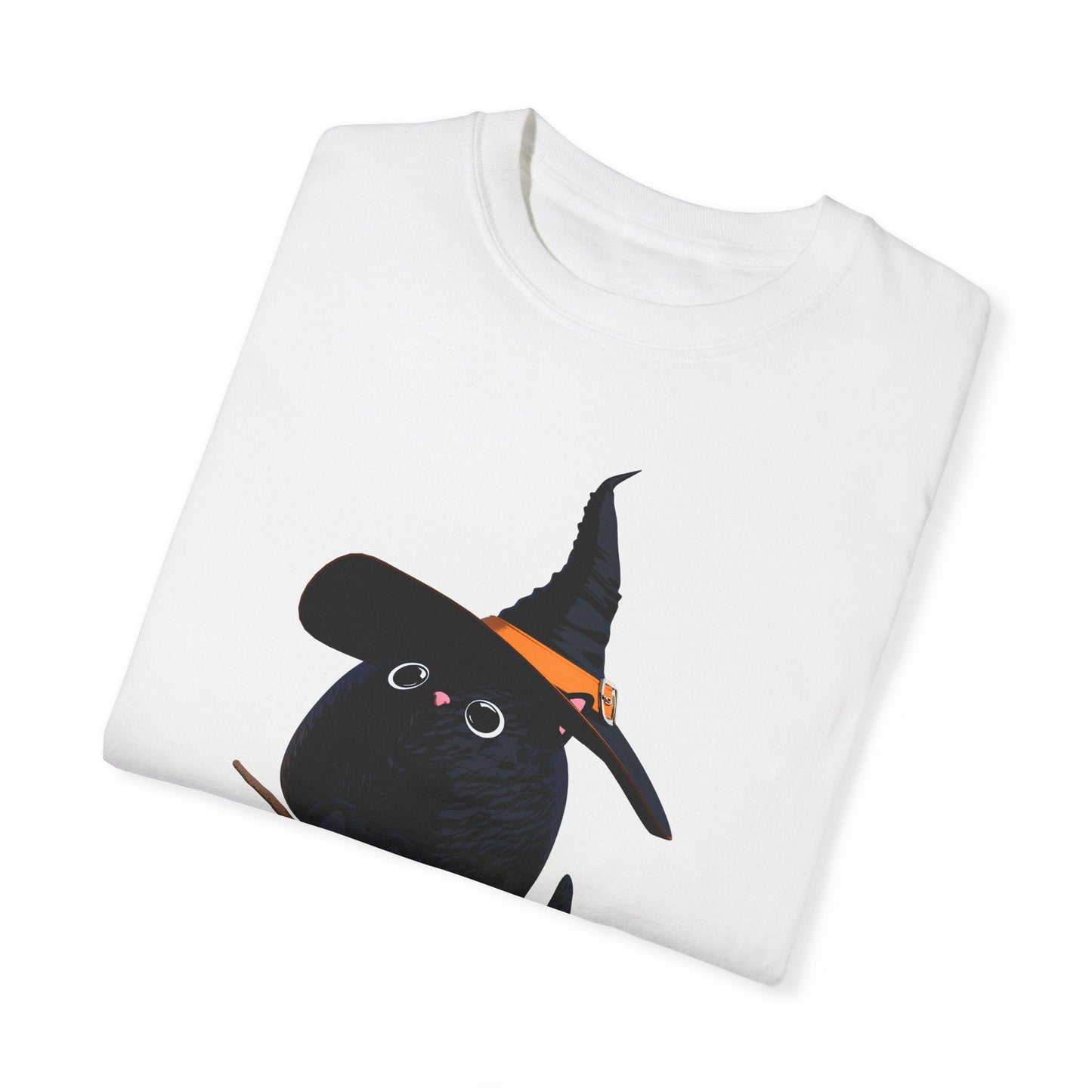 Halloween Kitty on a broom! - WhimsyInkWear