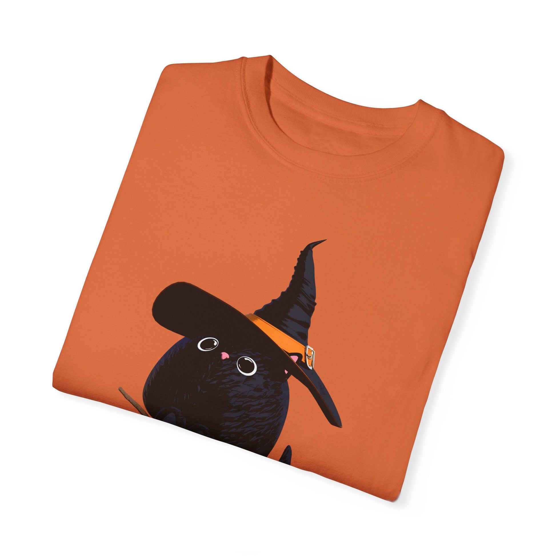 Halloween Kitty on a broom! - WhimsyInkWear