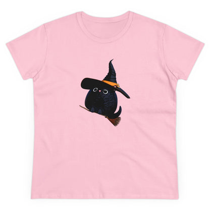 Halloween Kitty on a broom! - WhimsyInkWear
