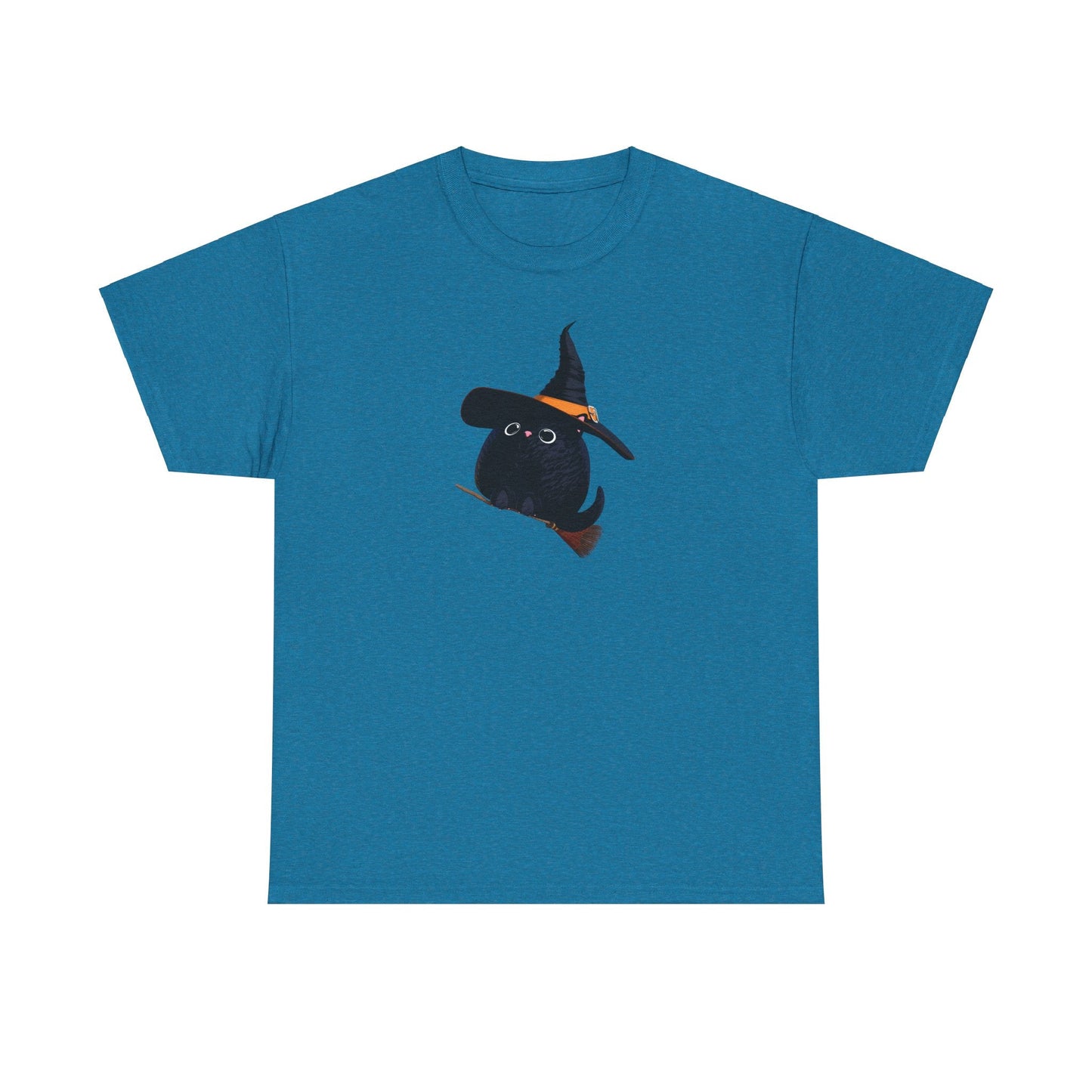 Halloween Kitty on a broom! - WhimsyInkWear