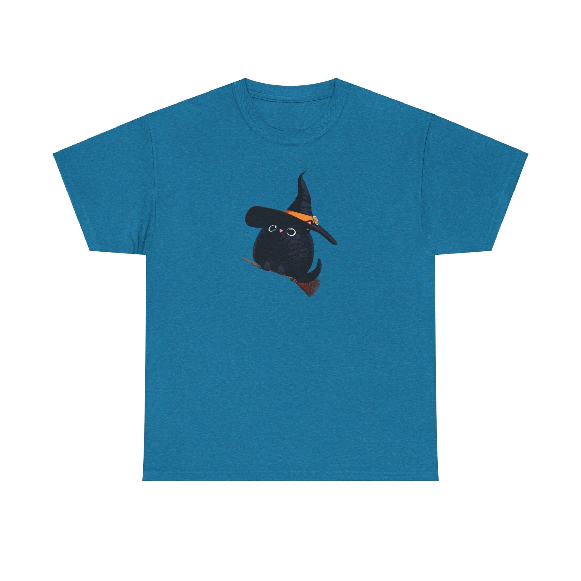 Halloween Kitty on a broom! - WhimsyInkWear