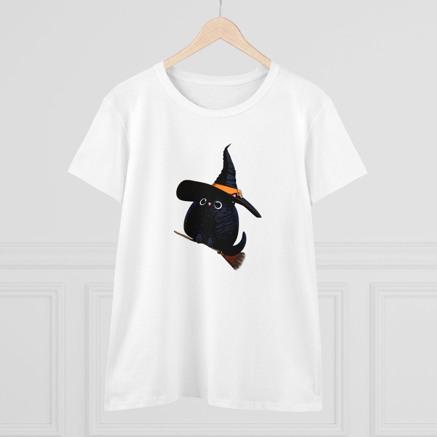 Halloween Kitty on a broom! - WhimsyInkWear