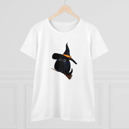 Halloween Kitty on a broom! - WhimsyInkWear