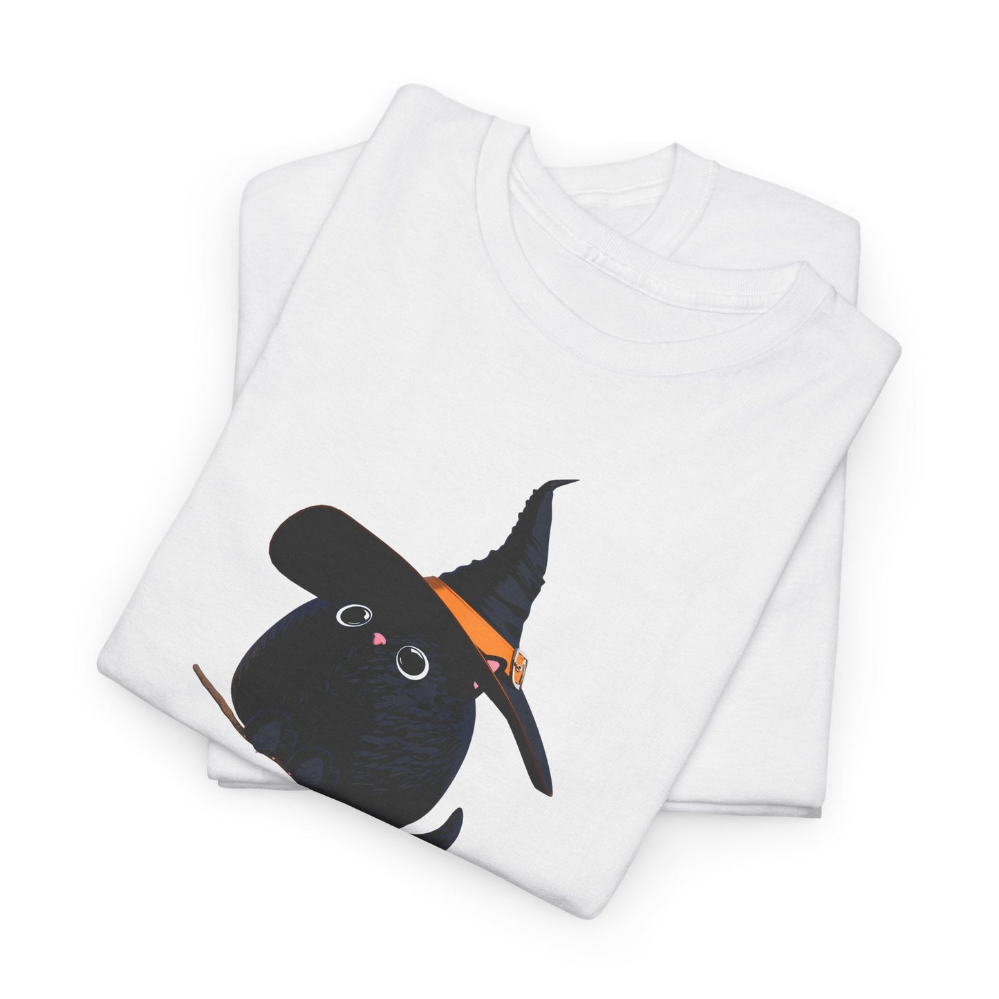 Halloween Kitty on a broom! - WhimsyInkWear
