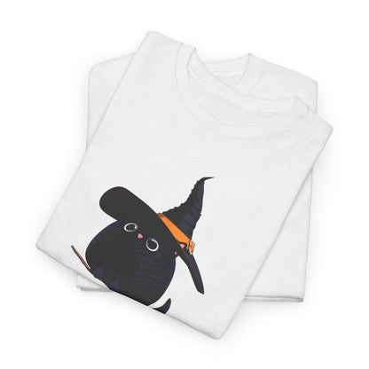 Halloween Kitty on a broom! - WhimsyInkWear