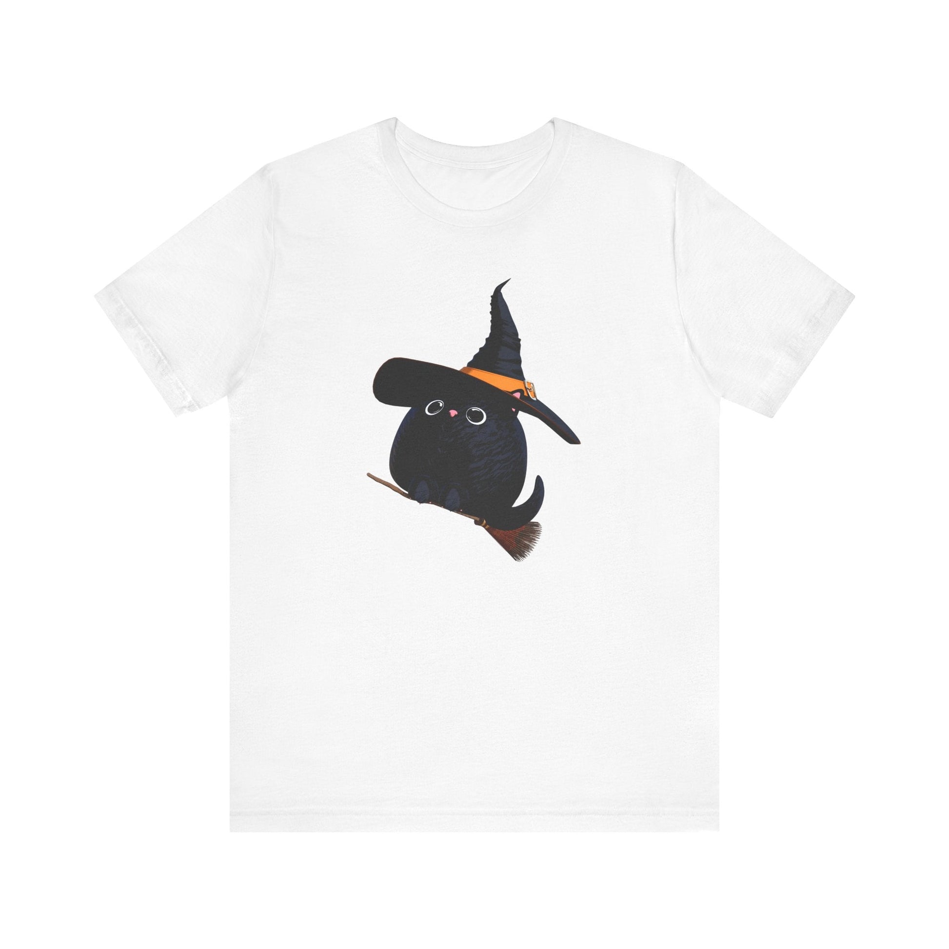 Halloween Kitty on a broom! - WhimsyInkWear