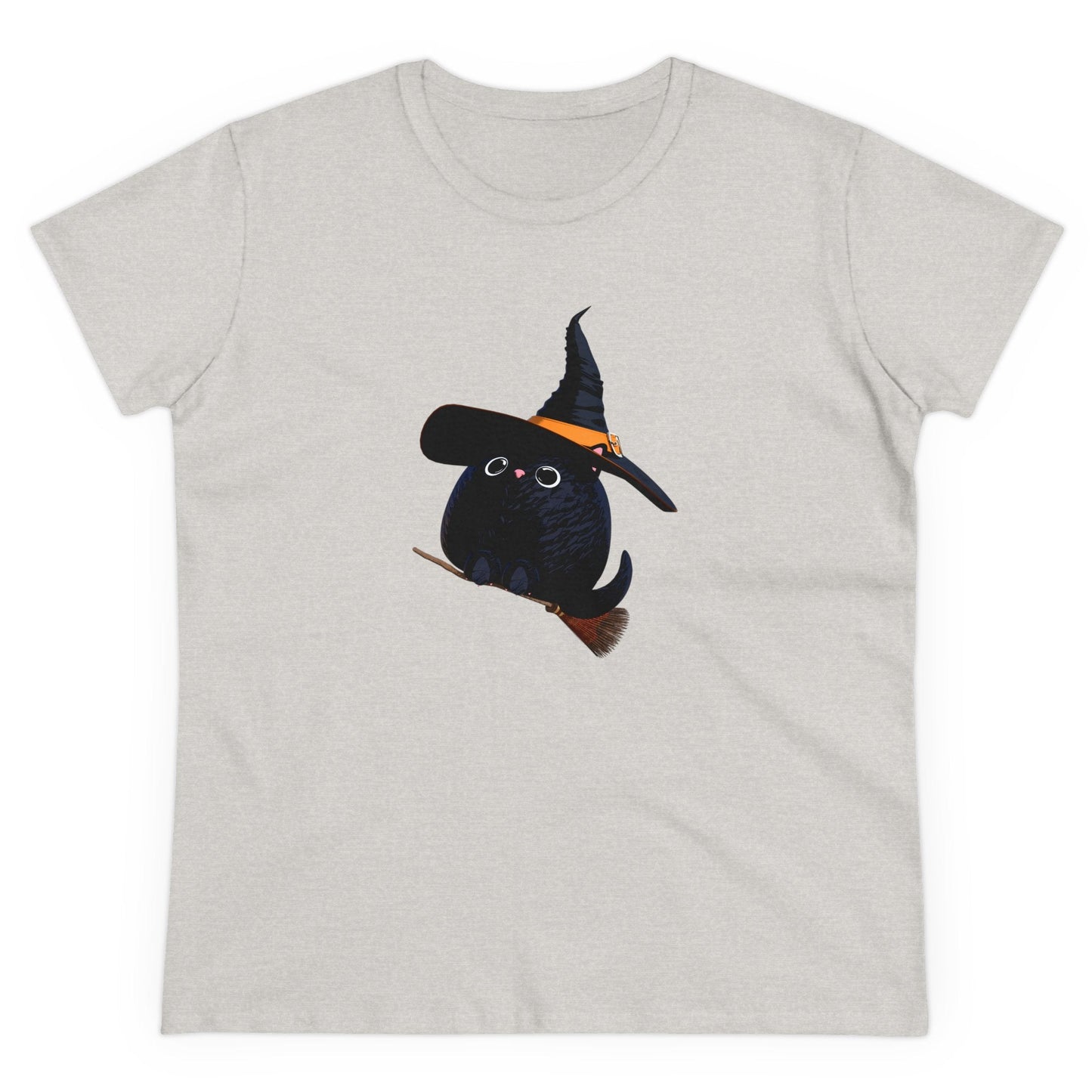 Halloween Kitty on a broom! - WhimsyInkWear