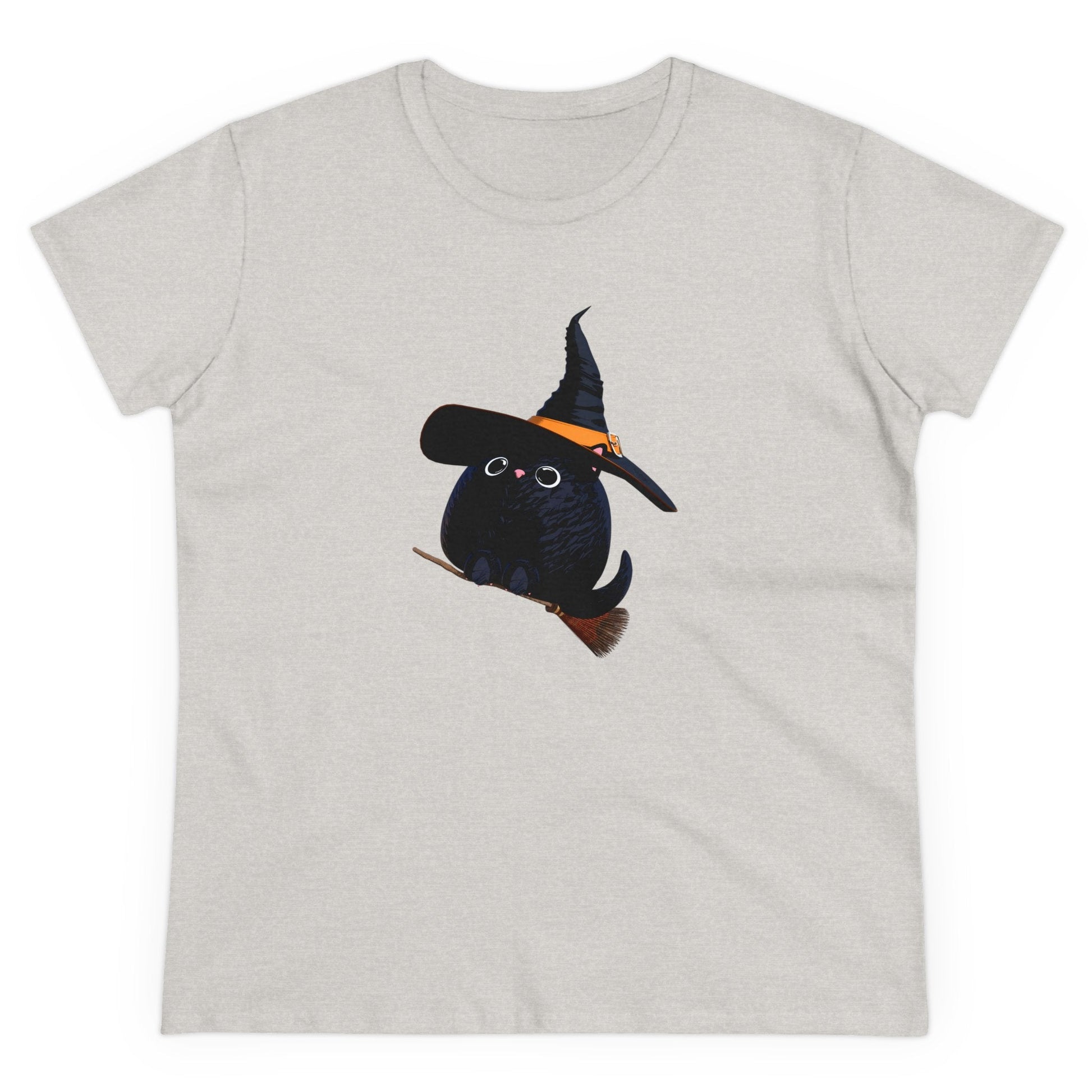Halloween Kitty on a broom! - WhimsyInkWear