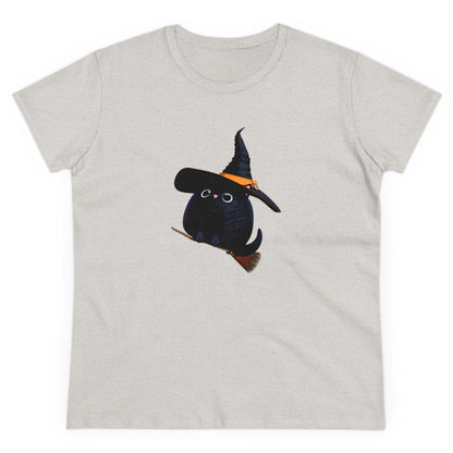 Halloween Kitty on a broom! - WhimsyInkWear