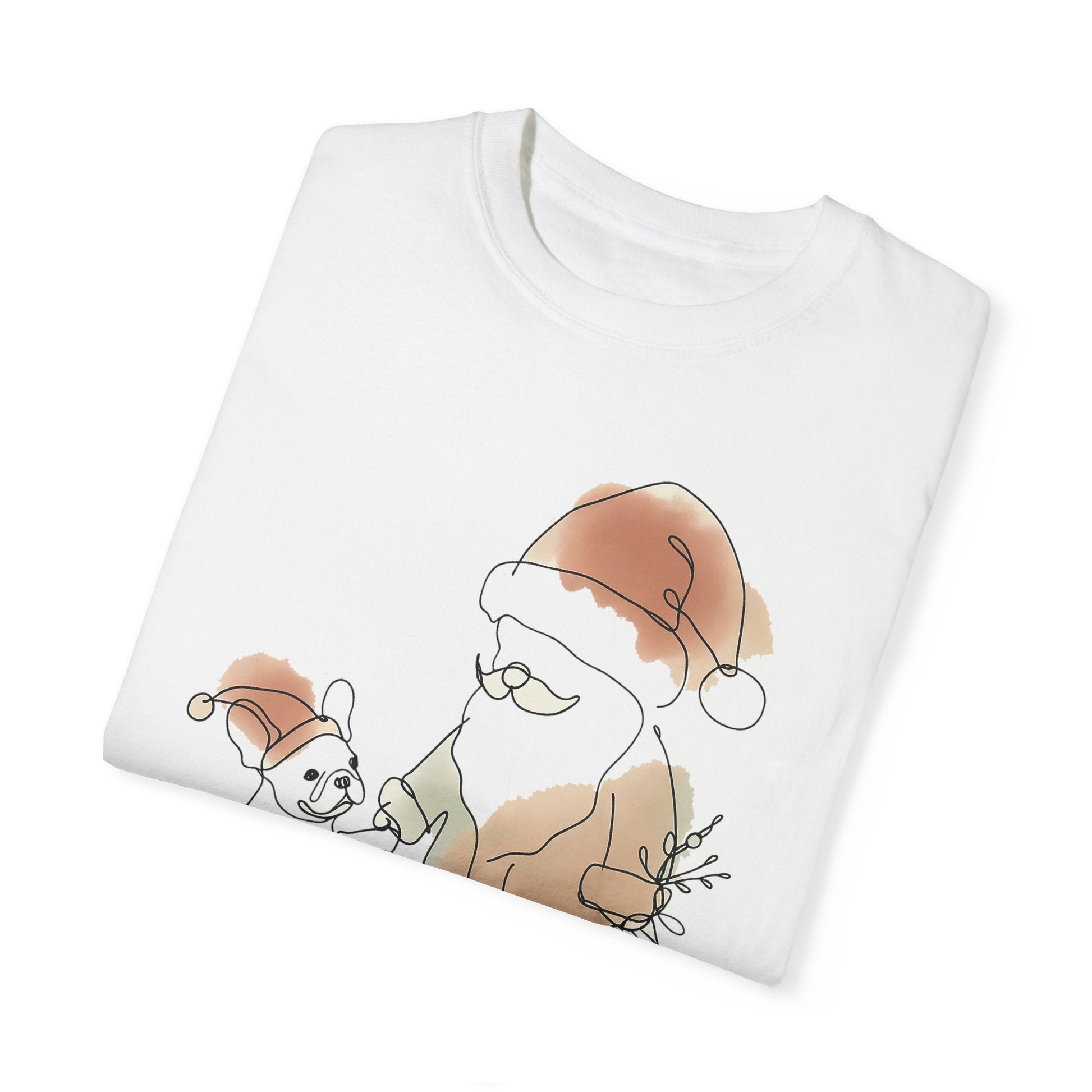 Minimalist Santa and a Frenchie - WhimsyInkWear