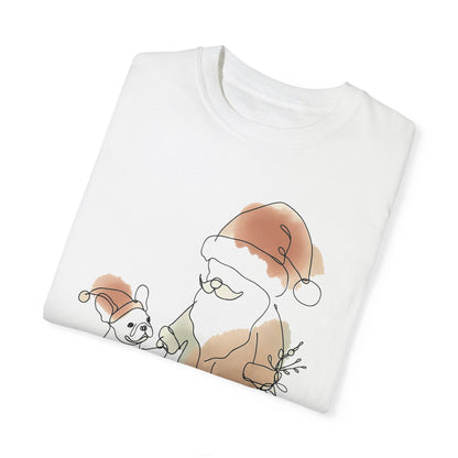 Minimalist Santa and a Frenchie - WhimsyInkWear