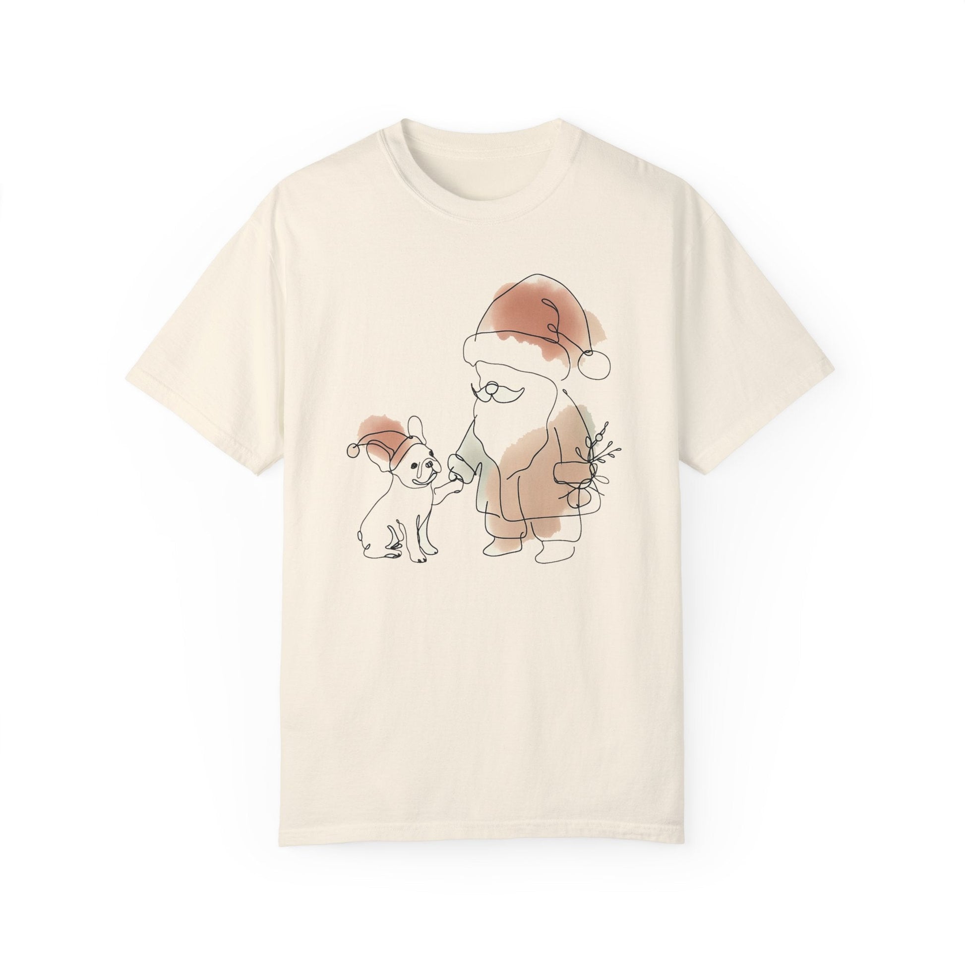 Minimalist Santa and a Frenchie - WhimsyInkWear