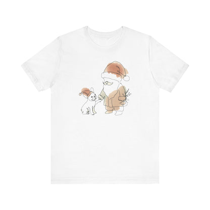 Minimalist Santa and a Frenchie - WhimsyInkWear