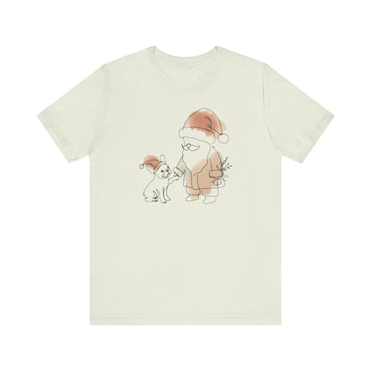 Minimalist Santa and a Frenchie - WhimsyInkWear