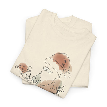 Minimalist Santa and a Frenchie - WhimsyInkWear