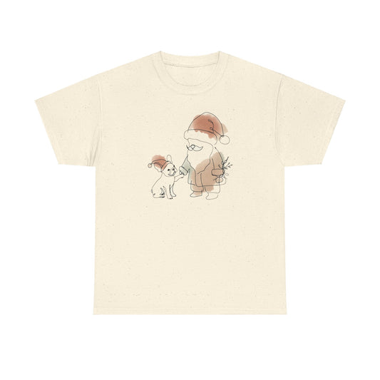 Minimalist Santa and a Frenchie - WhimsyInkWear