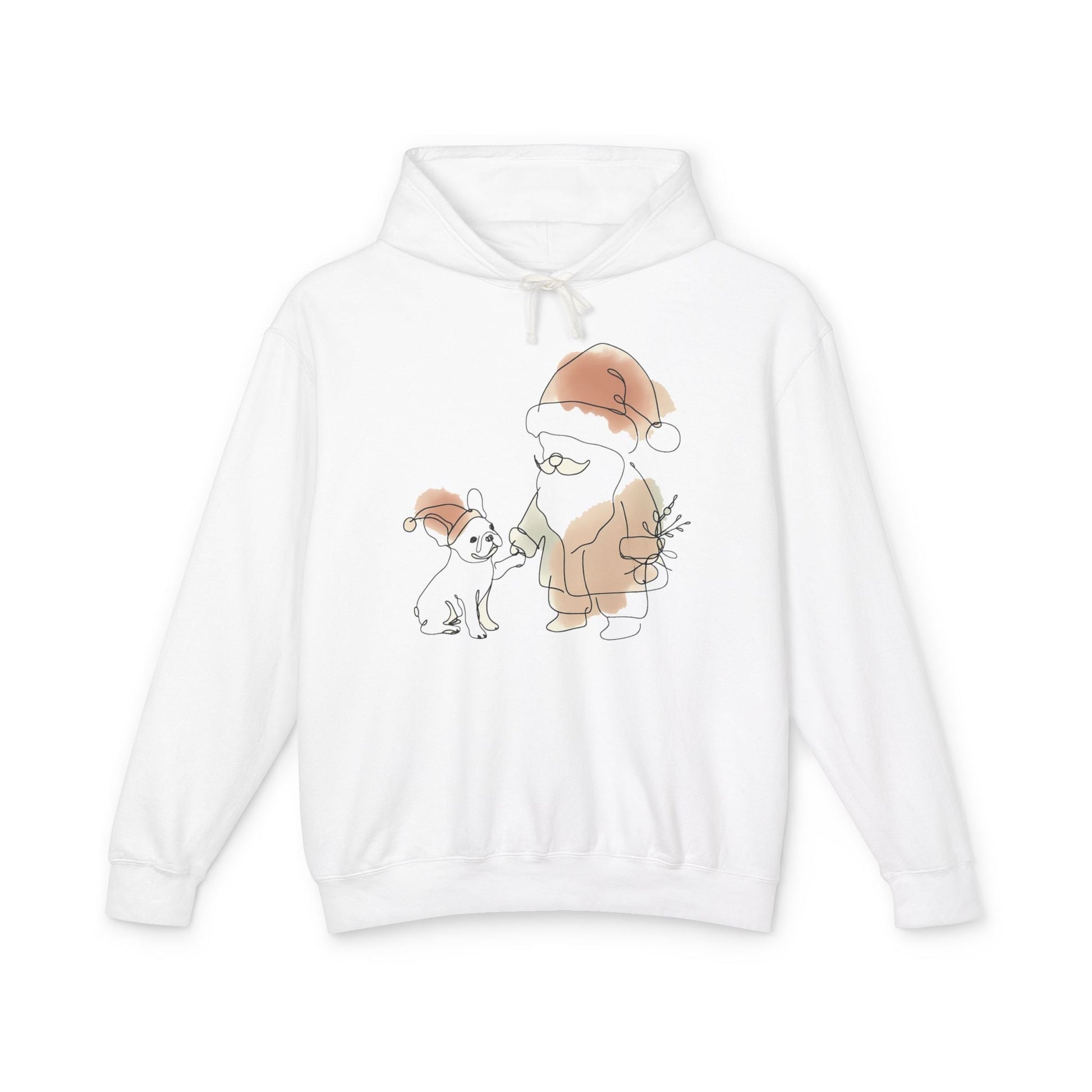 Minimalist Santa and a Frenchie - WhimsyInkWear