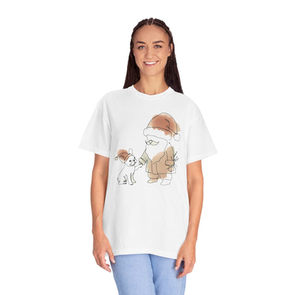 Minimalist Santa and a Frenchie - WhimsyInkWear