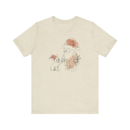 Minimalist Santa and a Frenchie - WhimsyInkWear