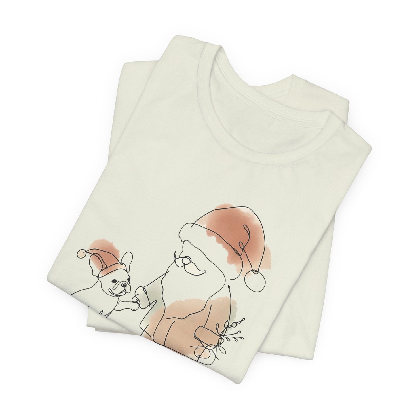Minimalist Santa and a Frenchie - WhimsyInkWear