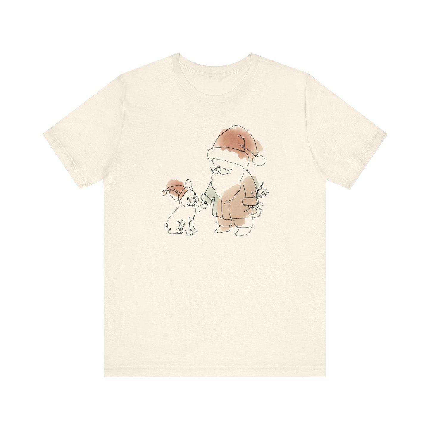 Minimalist Santa and a Frenchie - WhimsyInkWear