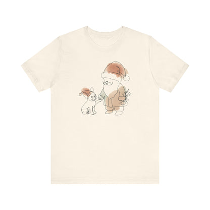 Minimalist Santa and a Frenchie - WhimsyInkWear