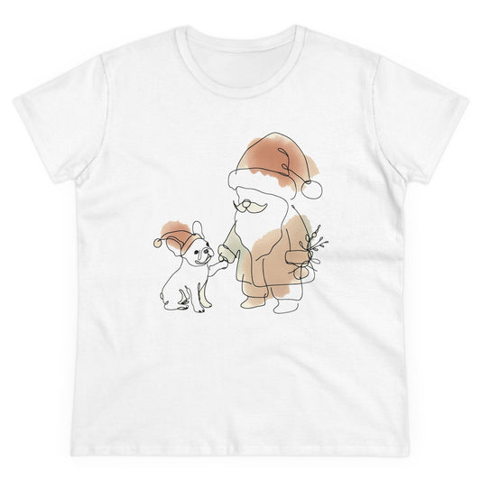 Minimalist Santa and a Frenchie - WhimsyInkWear