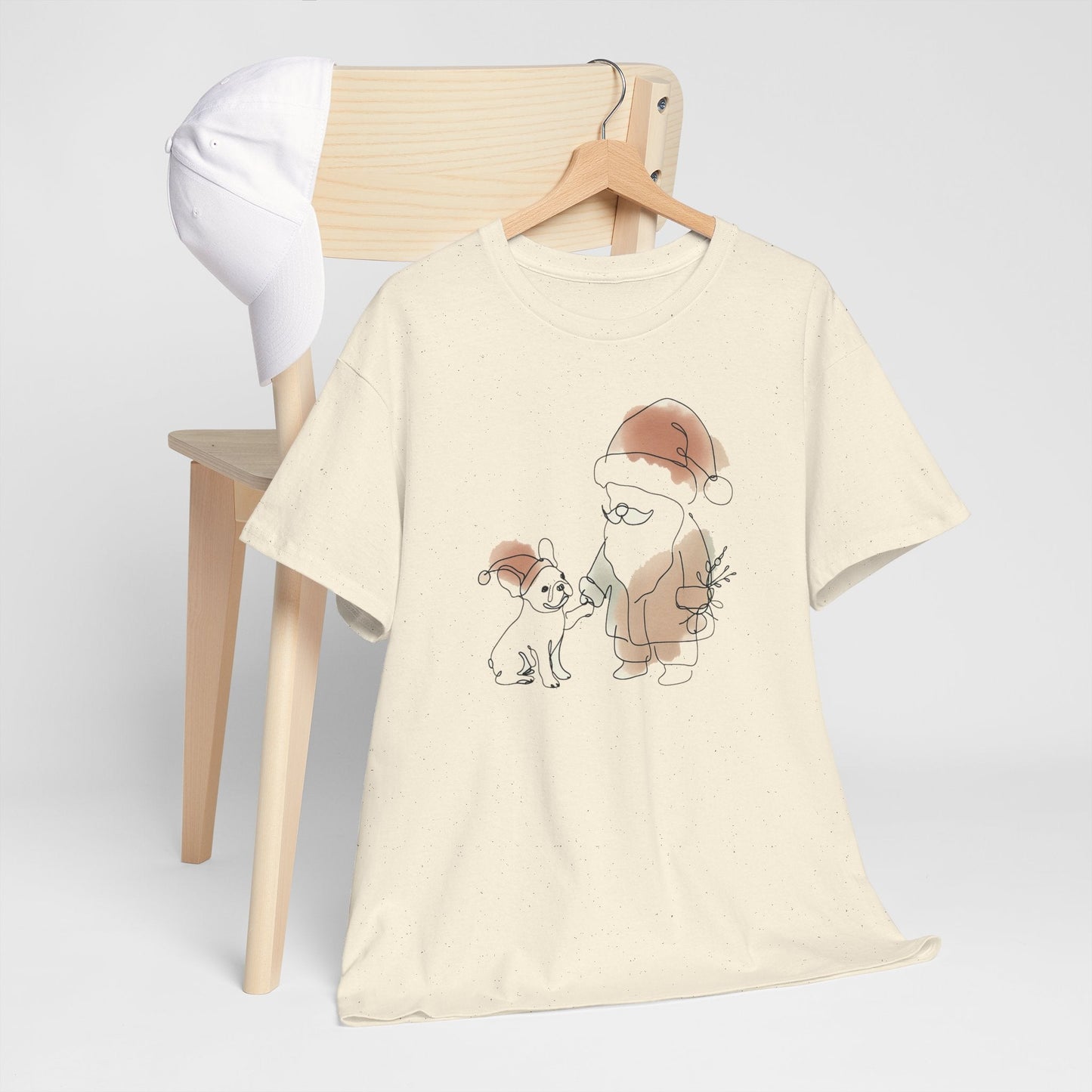 Minimalist Santa and a Frenchie - WhimsyInkWear