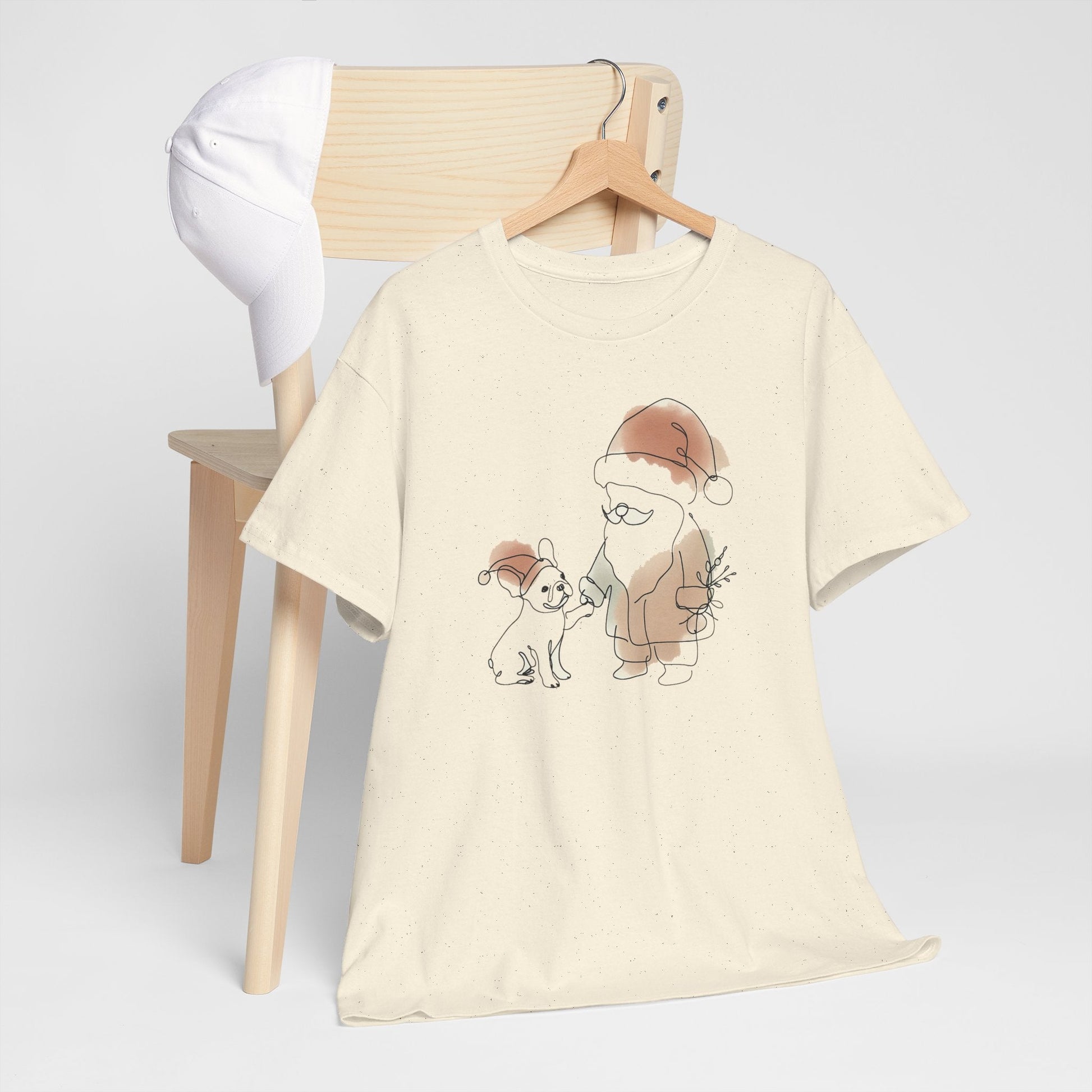 Minimalist Santa and a Frenchie - WhimsyInkWear