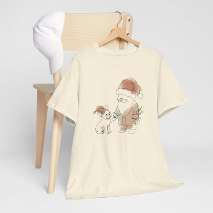 Minimalist Santa and a Frenchie - WhimsyInkWear