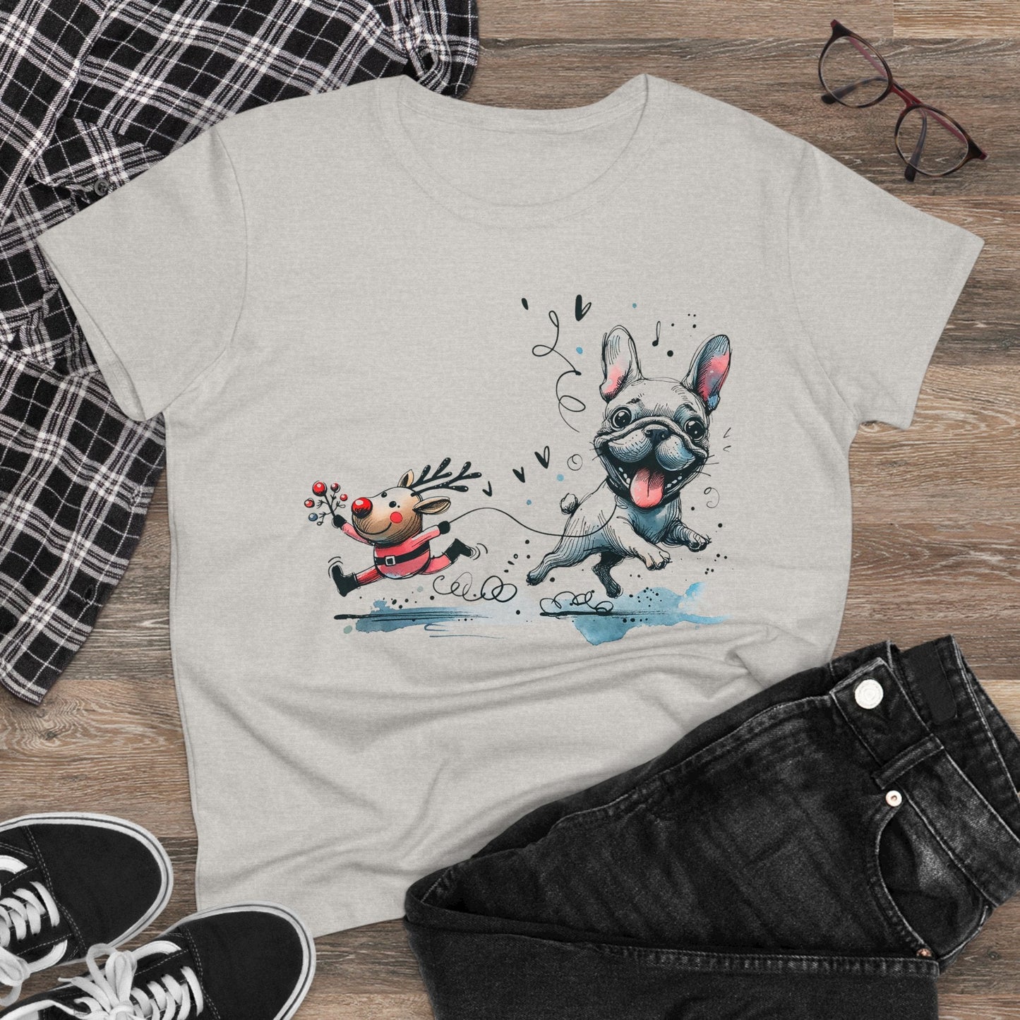 Rudolph and Frenchie Christmas - WhimsyInkWear