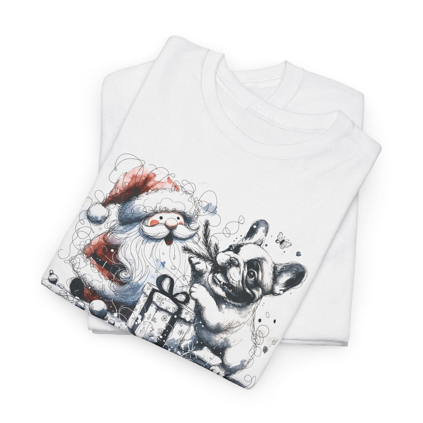 Santa and Frenchie Present Time - WhimsyInkWear