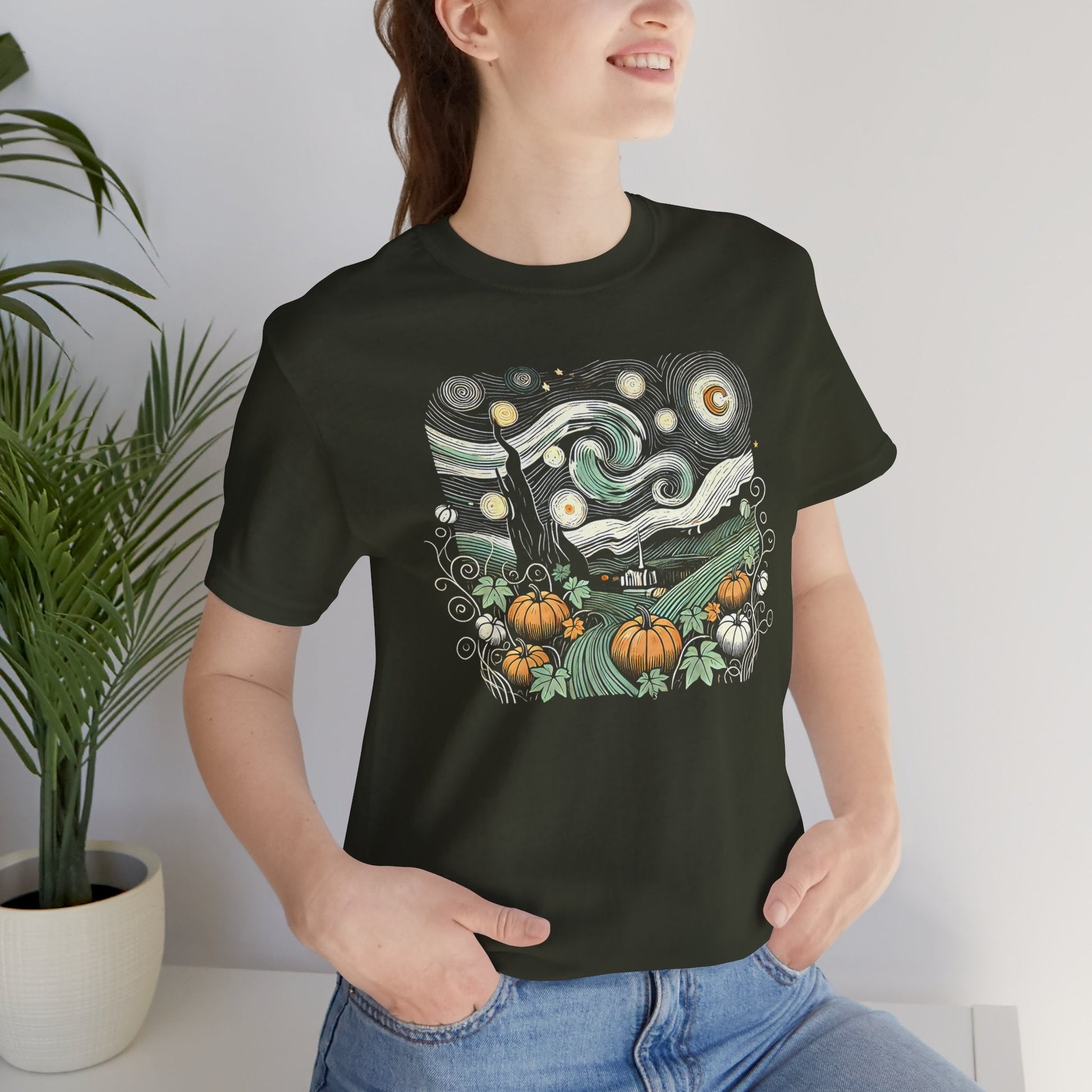 Starry Night Pumpkins Tee - WhimsyInkWear